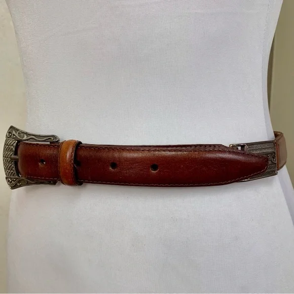 Vintage Fossil 1997 Brown Leather Belt - Picture 7 of 13